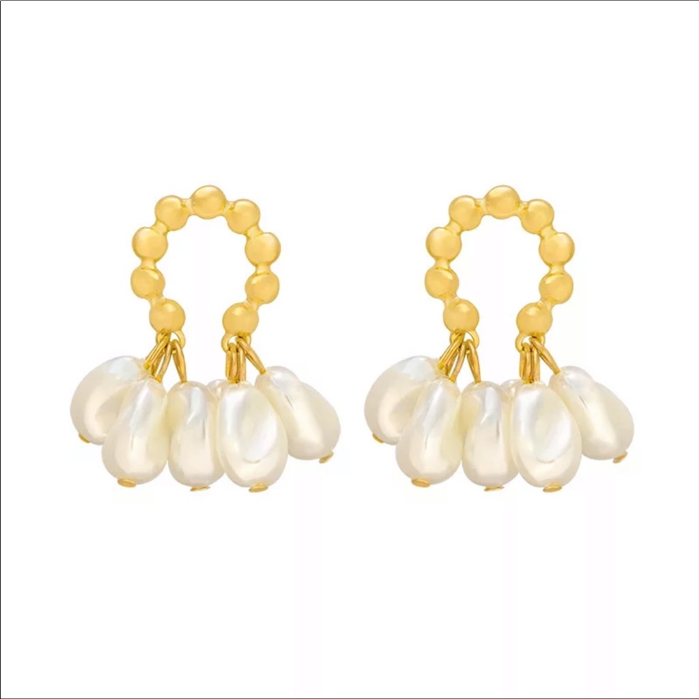 Baroque Pearl Style Earrings - Picture 8 of 15